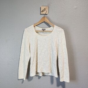 J. Jill Cream Textured Women's Blouse